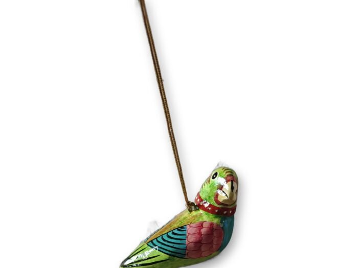 Hand-Painted Papier Mache Parrot – Hanging Ornament