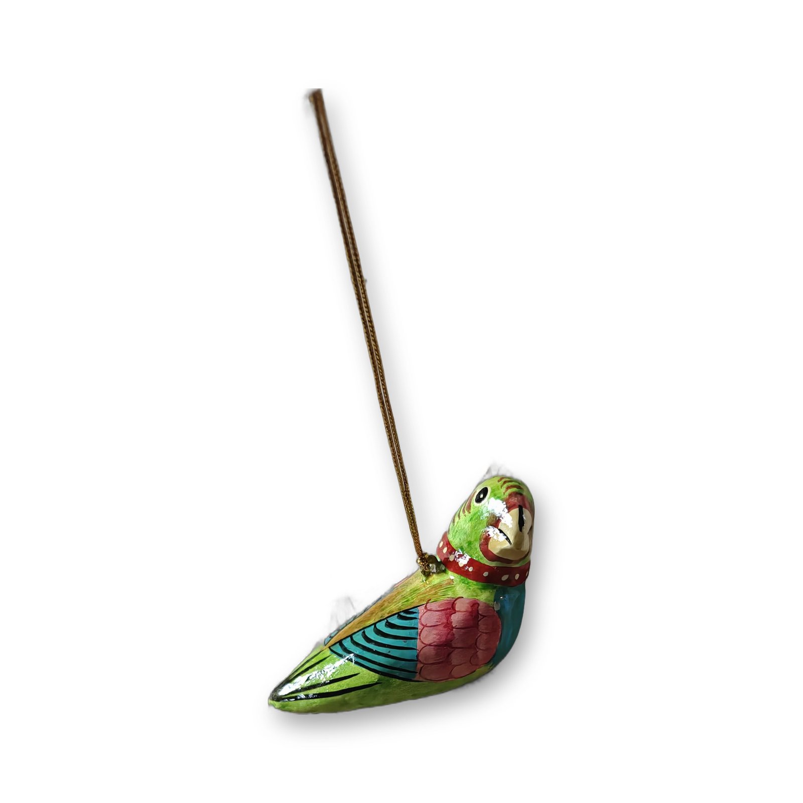 Hand-Painted Papier Mache Parrot – Hanging Ornament